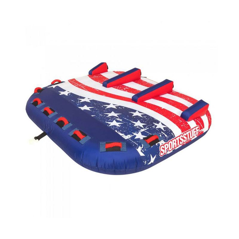 SportsStuff Stars & Stripes 3 Rider Towable Inflatable Tube with Nylon Cover