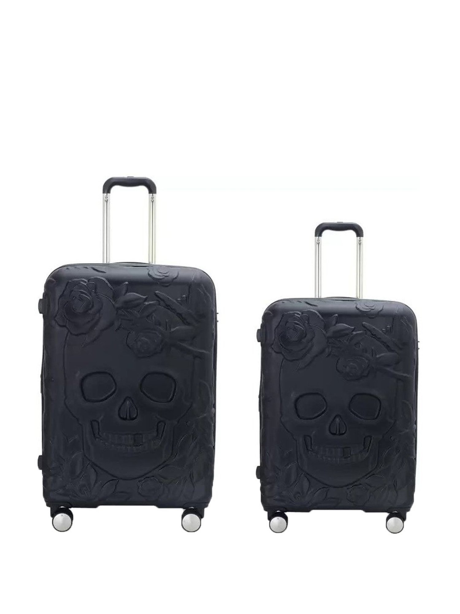 it luggage Skull Black Combo-28 & 24 inches Expandable Hardsided Luggage Trolley with TSA Lock