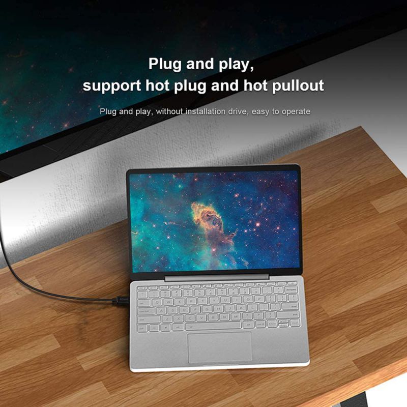 USB C to VGA Cable Adapter Black 6 Feet/1.8m,QGEEM Type C to VGA Cable Compatible with MacBook Pro,Dell XPS 13/15,Surface Book 2,HP Spectre x360,Lenovo Yoga 910 & More,VGA to USB C