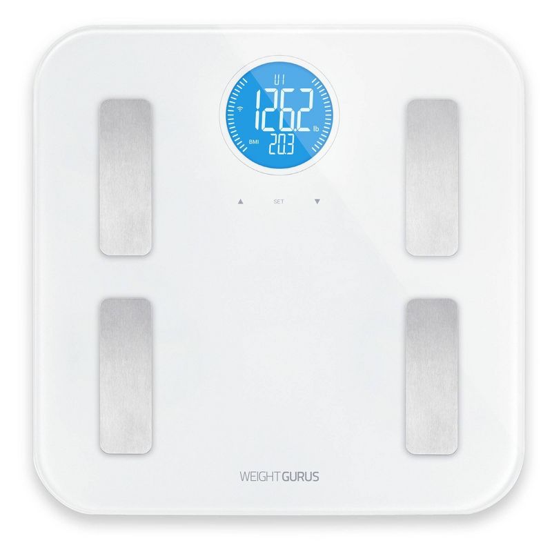 Wifi Plastic/Glass Personal Scale White - Weight Gurus
