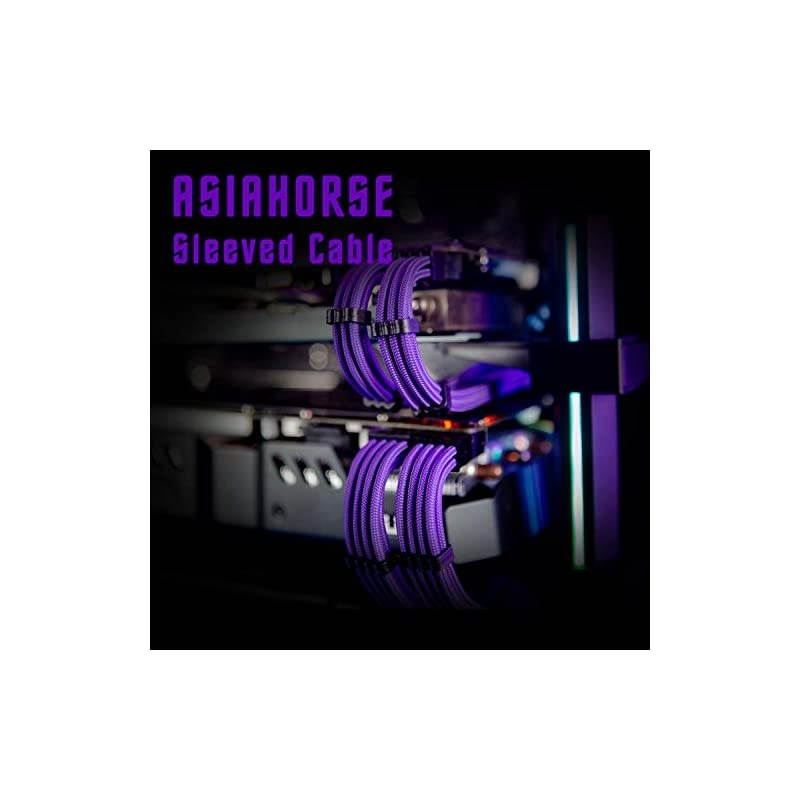 Customization Mod Sleeve Extension Power Supply Cable Kit 18AWG ATXEPS8pin PCIE6pin PCIE Purple