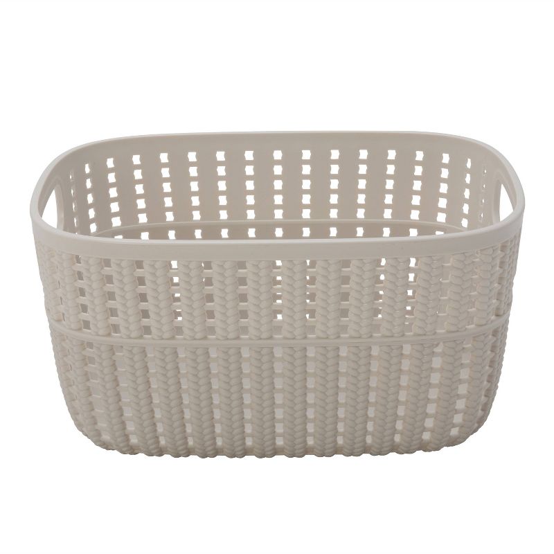 Simplify Small 2 Tone Decorative Storage Basket Ivory