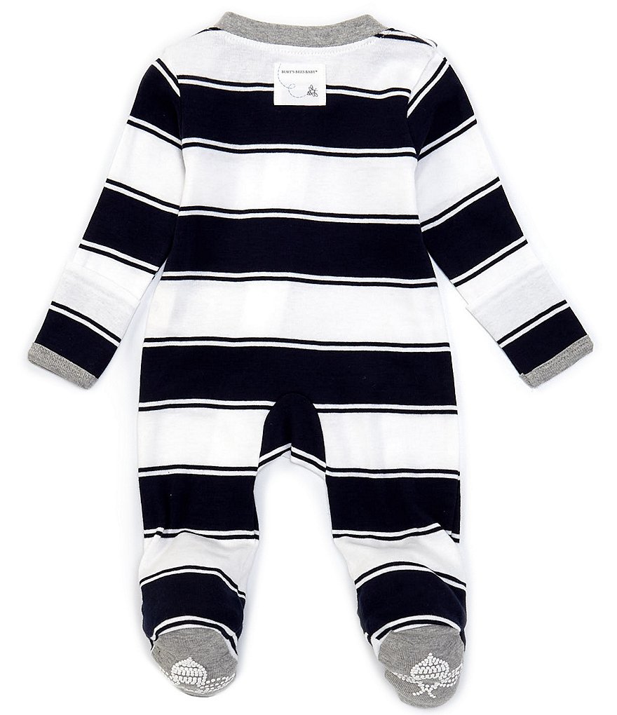 Burt's Bees Baby Newborn-9 Months Long-Sleeve Stripe Sleep & Play Footed Pajamas