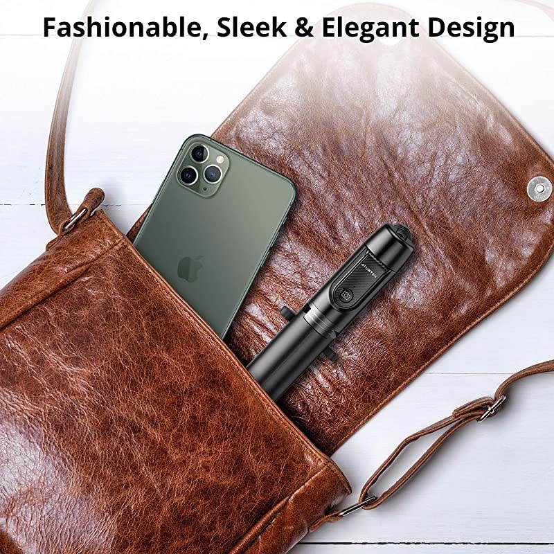 Selfie Stick Tripod, 360&deg; Rotation Extendable Aluminum Bluetooth Selfie Stick with Wireless Remote for iPhone 12/12 Pro/11 /XS Max/XR/XS/X/8/7 Plus, Samsung, Google Pixel, Huawei Smartphones