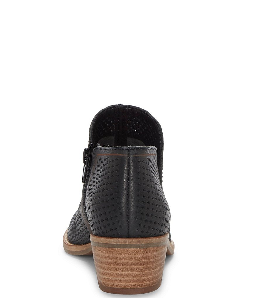 Lucky Brand Feyan Perforated Leather Block Heel Booties
