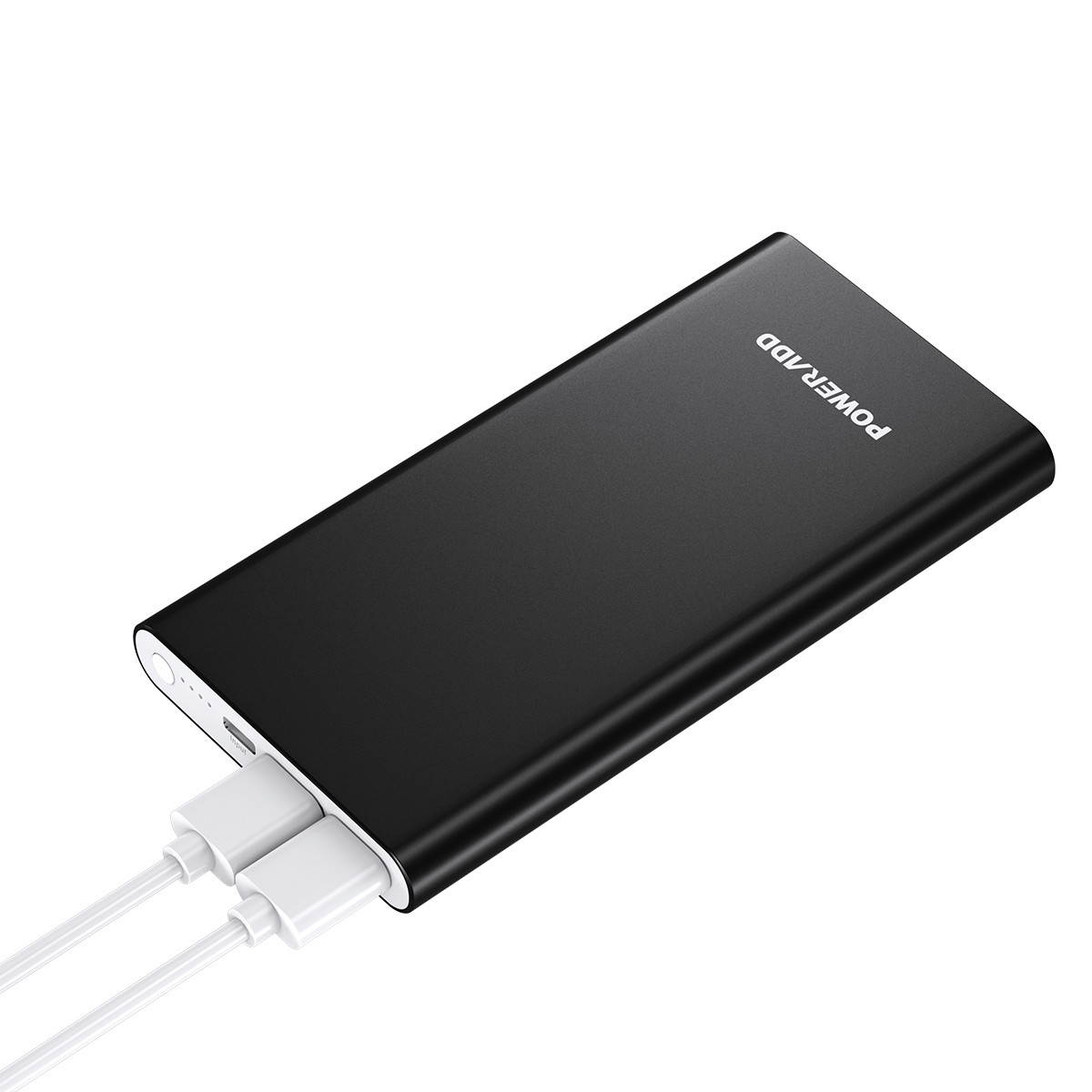 Poweradd Pilot 4GS 12000mAh Power Bank Portable Charger Dual USB Ports External Battery for iPhone Androids Cellphones - Black