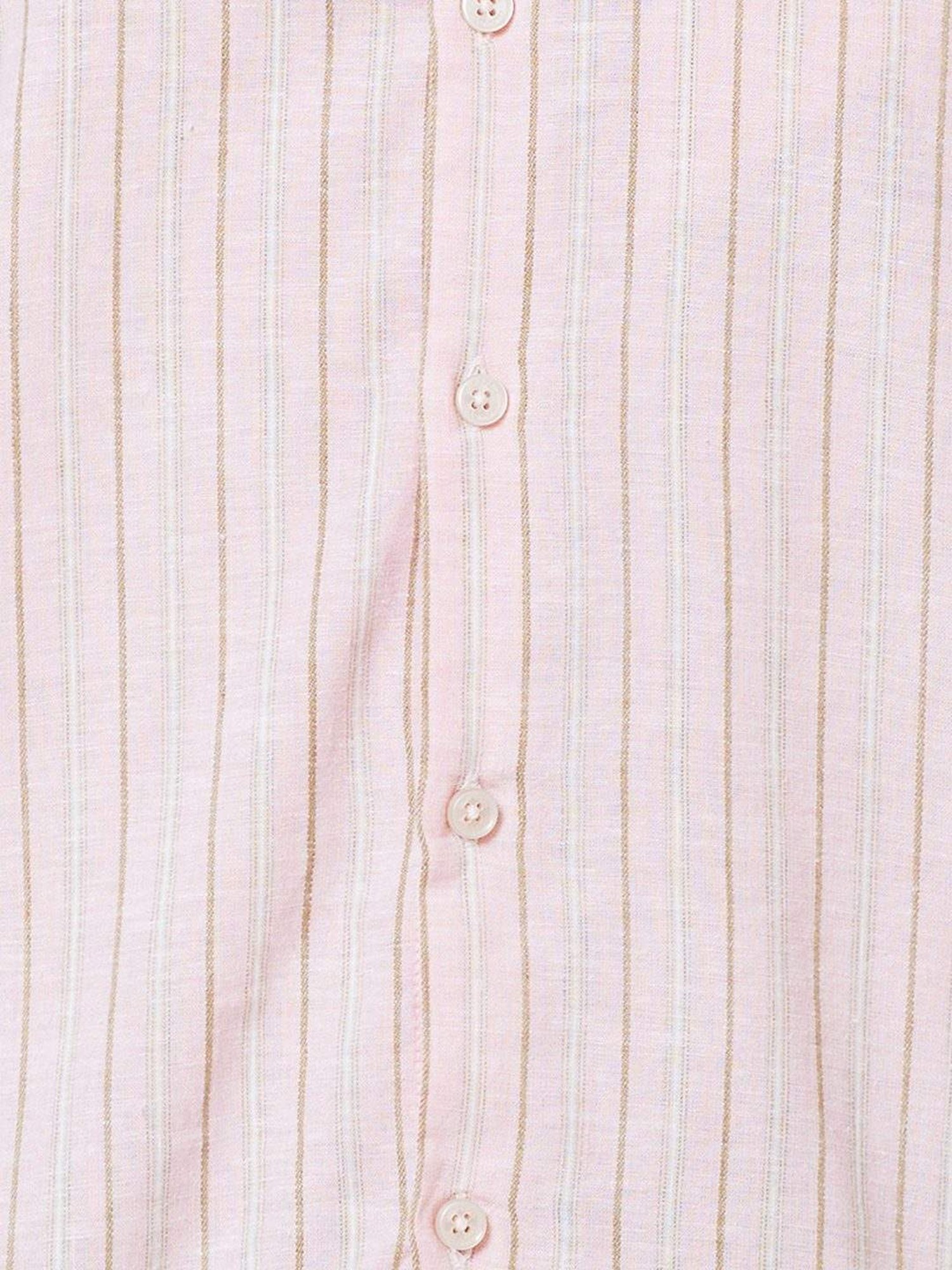 ColorPlus Pink Tailored Fit Striped Shirt