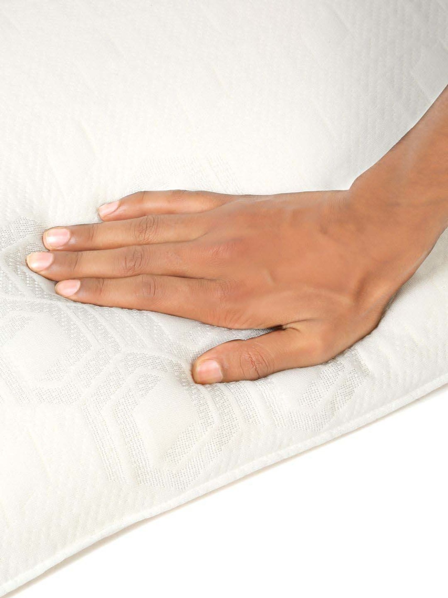 HOSTA HOMES Cream Cotton Bamboo Fabric Memory Foam Medicated Pillow