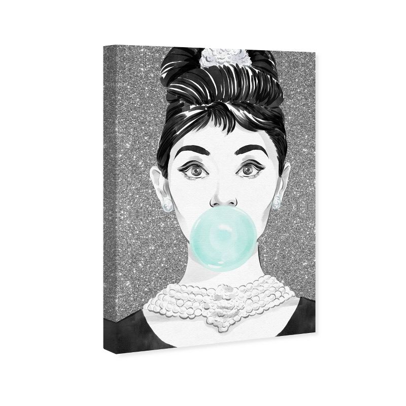 15" x 10" Bubblegum Star People and Portraits Unframed Canvas Wall Art in Black - Oliver Gal