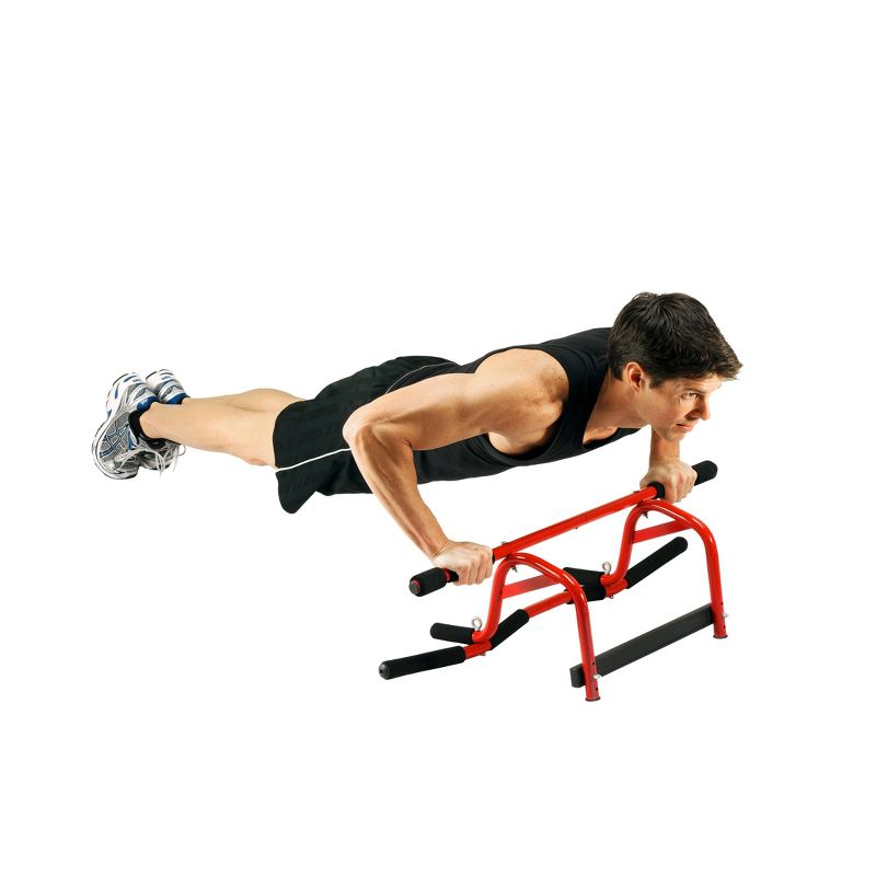 GoFit Elevated Chin Up Station - Red/Black