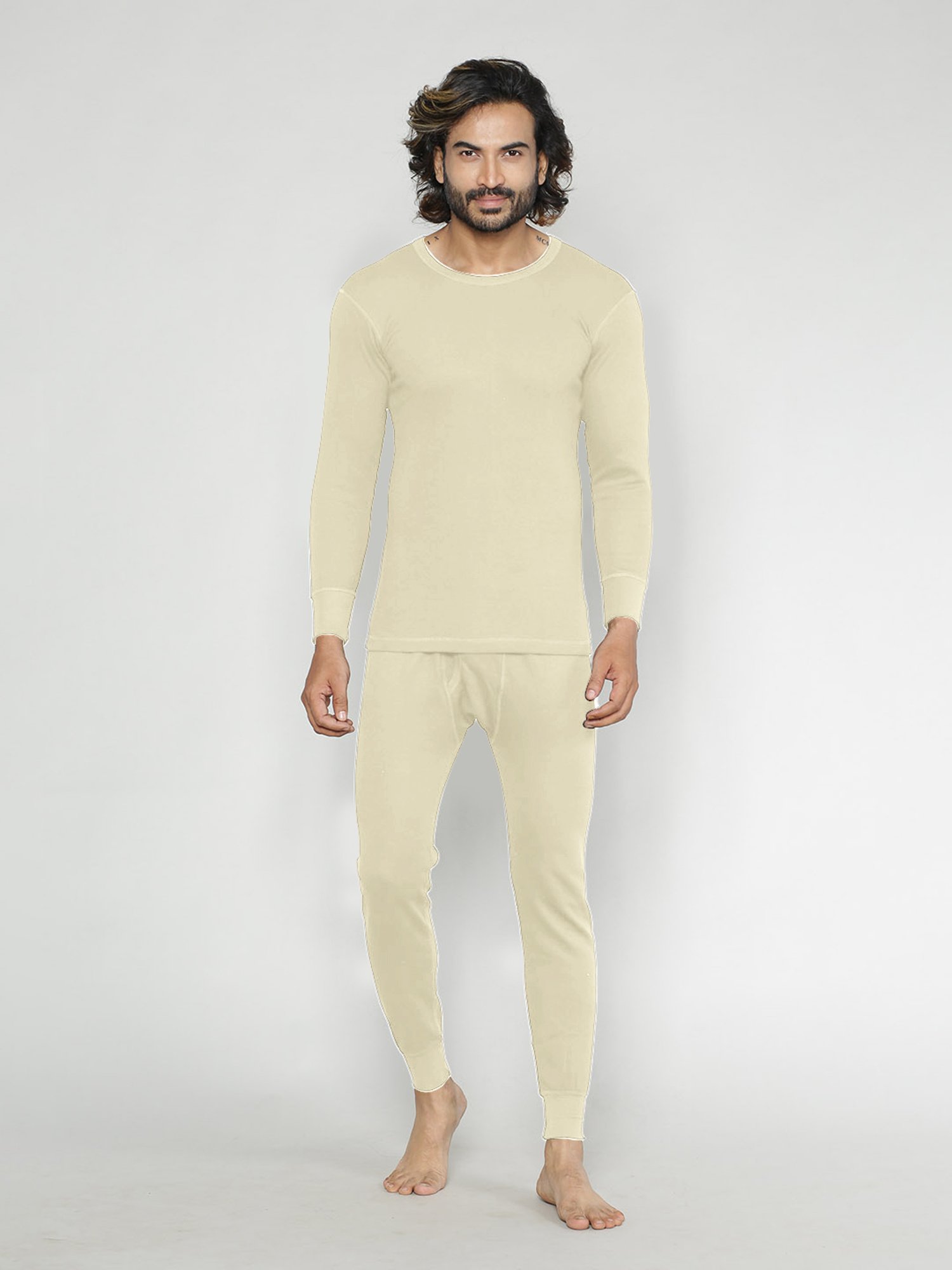 LUX Inferno Off White Striped Thermal Set