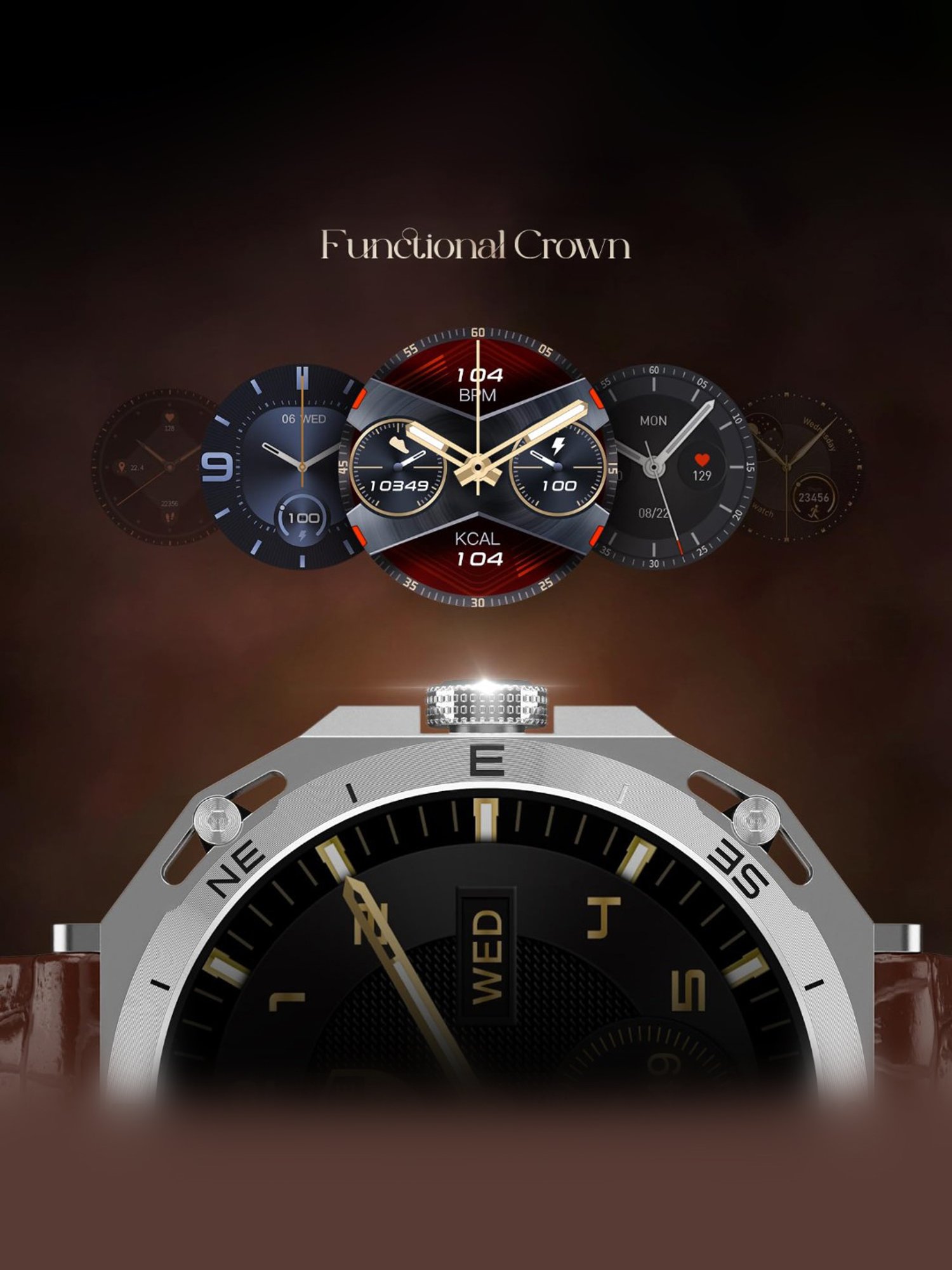 Boat Enigma Z20 Smartwatch with 1.51 inch HD Display & Voice Assistant (Brown leather)