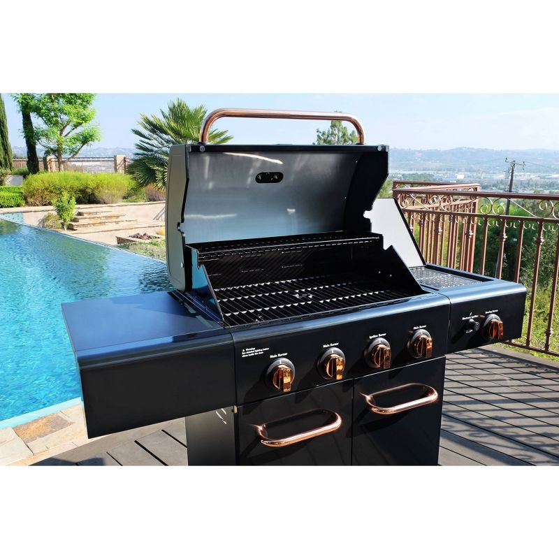 Kenmore 4-Burner Outdoor Gas BBQ Grill with Searing Side Burner PG-40409S0LB-2 Black