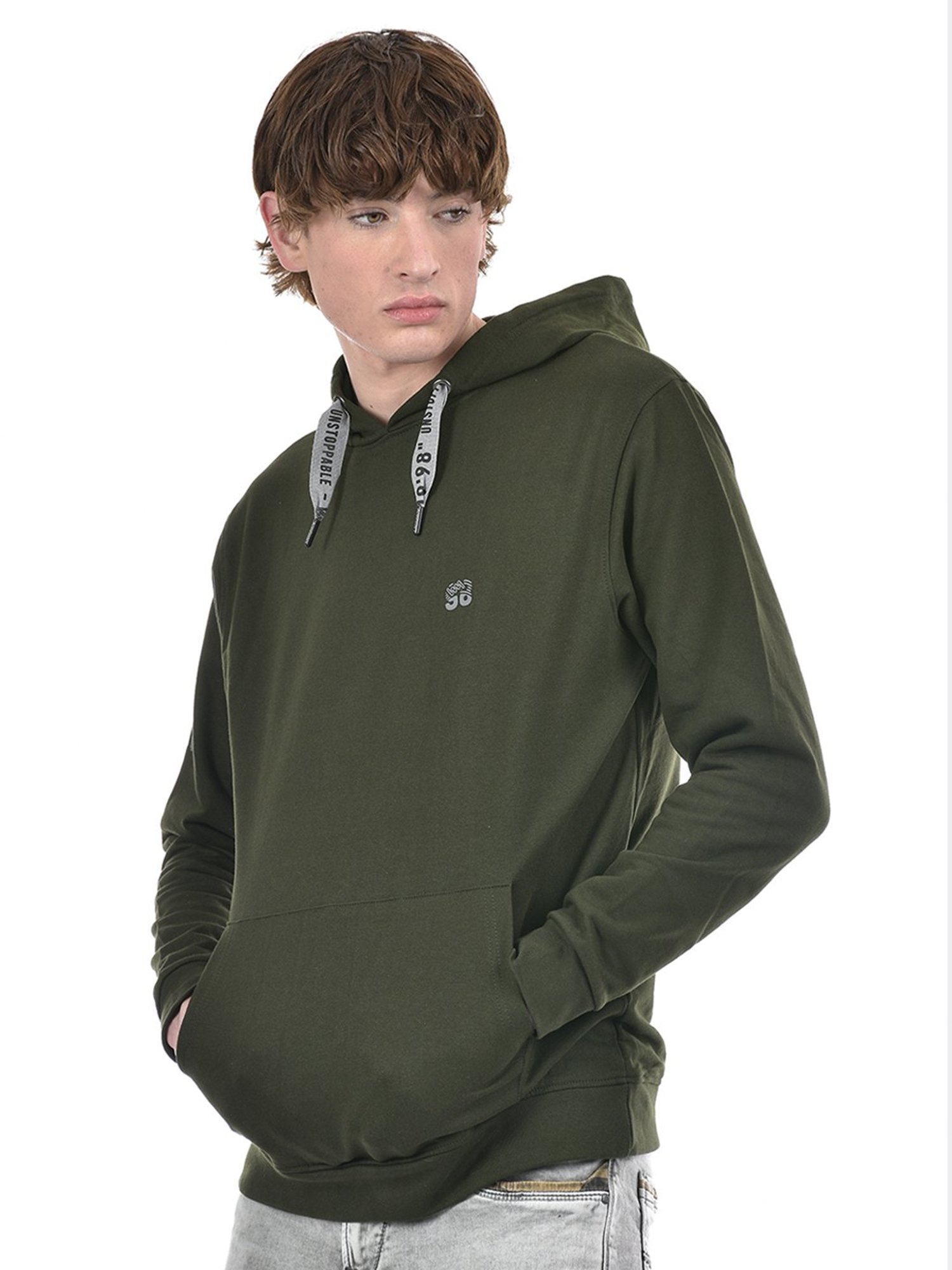 Lawman Pg3 Green Regular Fit Hooded Sweatshirt