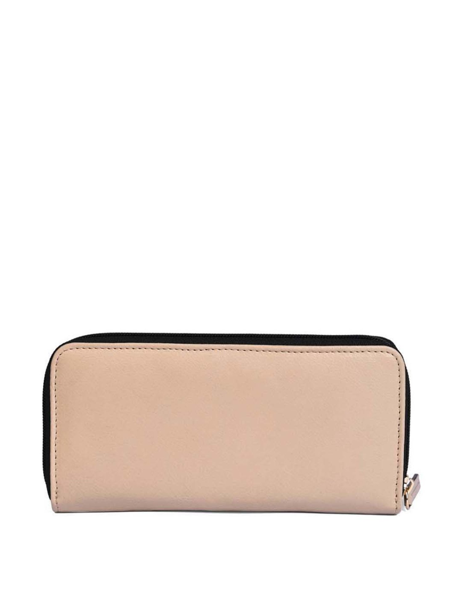 BELWABA Beige Solid Zip Around Wallet for Women