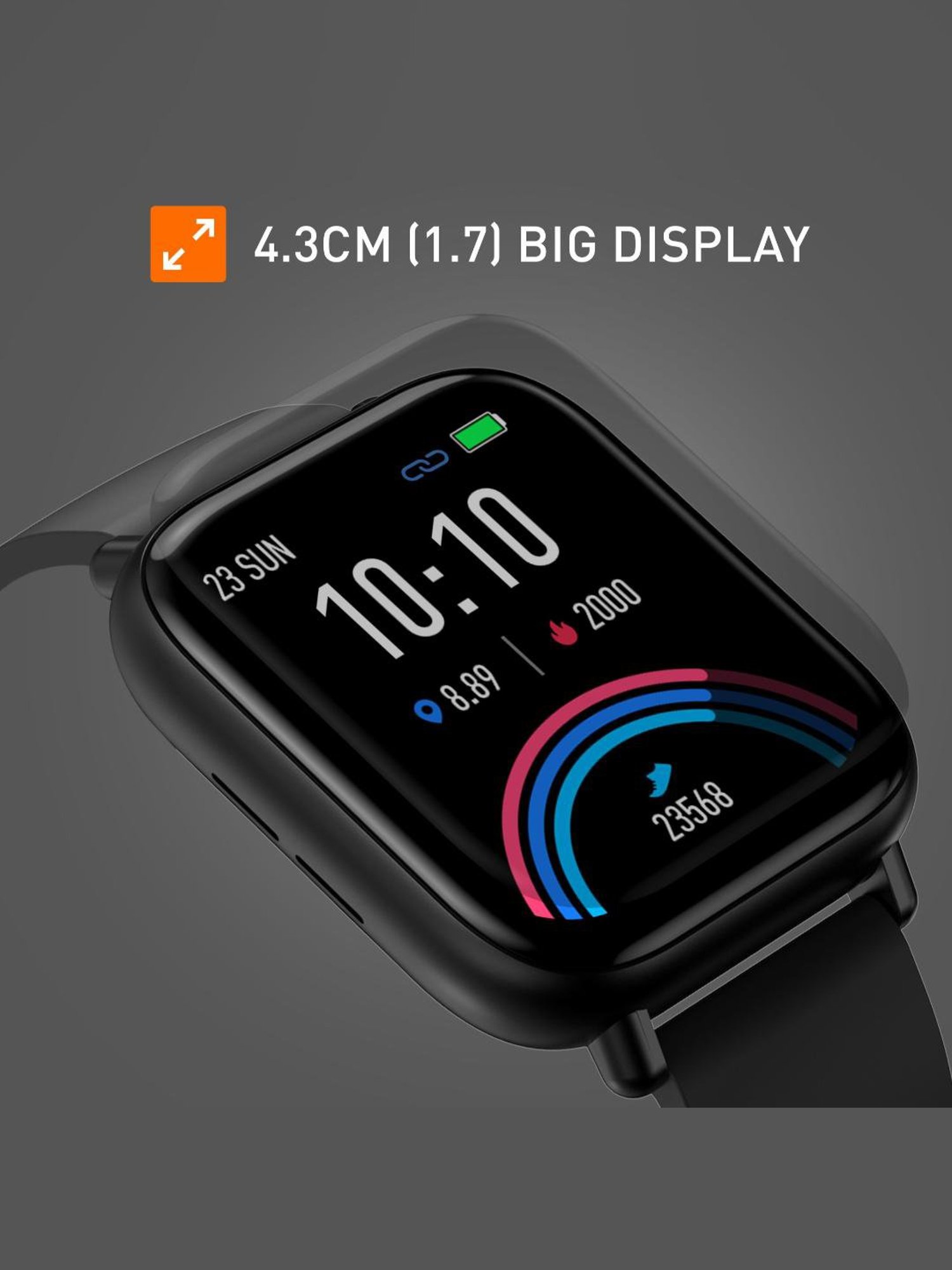 Gionee STYLFYT-AI BT Calling Smartwatch with 1.69 Inch Full Tocuh Display (Matte Black Strap)
