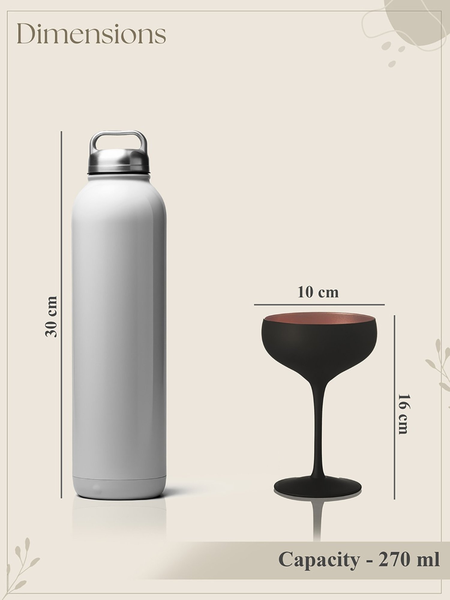 Trovea's Black Glass Cocktail Glass - Set of 2