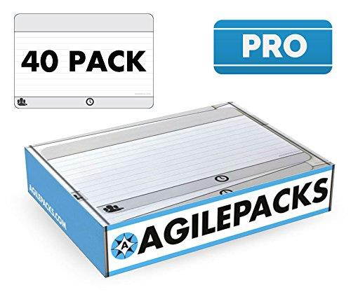 Dry-Erase Planning Card Magnets by AgilePacks for Agile Planning Boards, Scrum, Kanban, Meetings, Productivity | AgilePacks Pro Kit - 40 4x6 Magnetic Planning Cards, Magnetic Cleaning Cloth and Marker