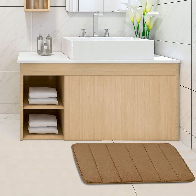 1'8"x2'8" Rectangle Indoor and Outdoor Polyurethane Floor Mat Brown - PiccoCasa