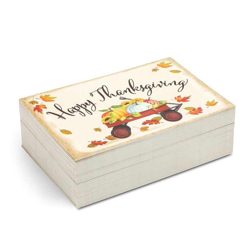 96-Pack Happy Thanksgiving Postcards in Fall & Pumpkin Design, 4x6 inches