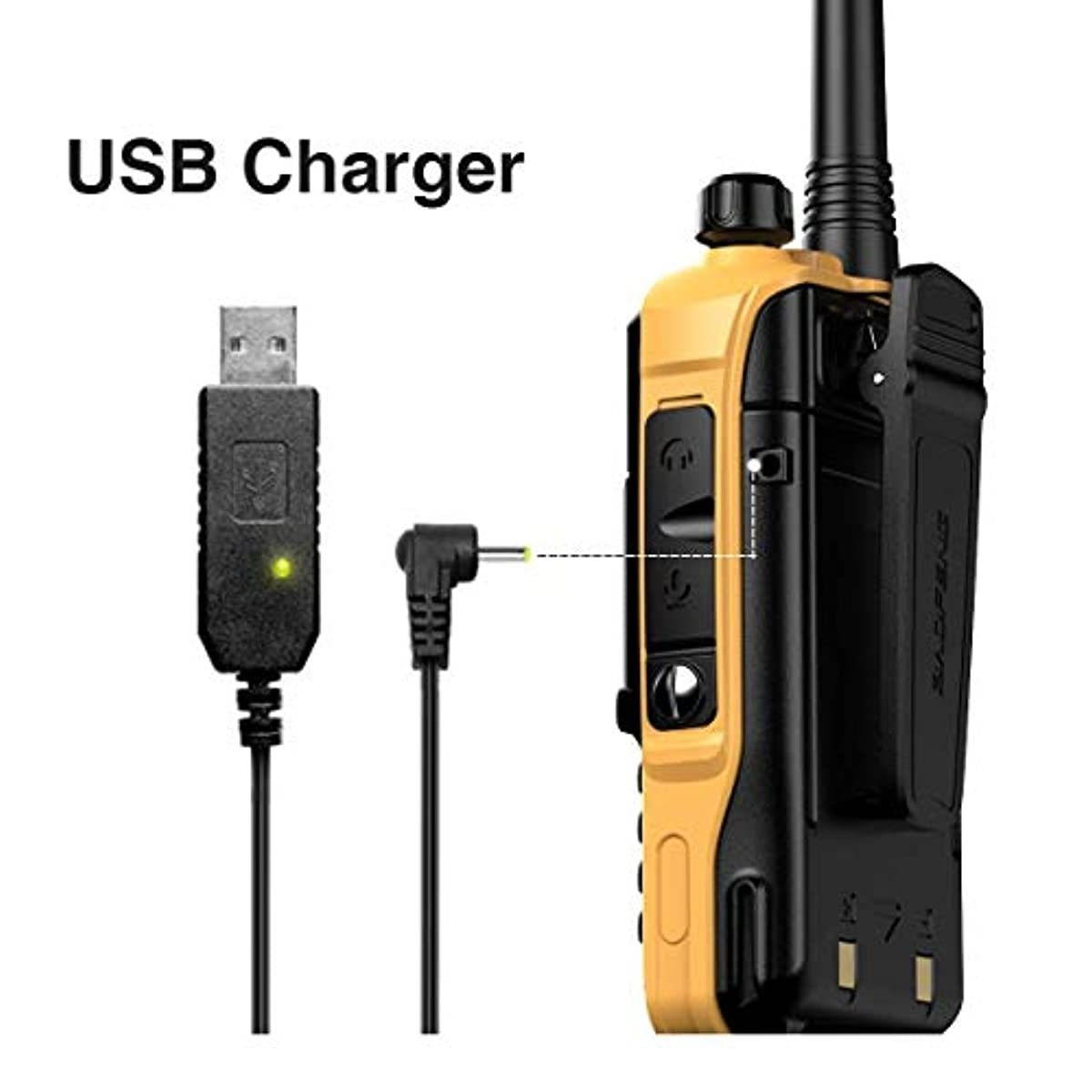 BaoFeng UV-S9 Plus High Power 2200mAh Large Battery Tri-Power Portable Two-Way Radio with 15.1Inch 771 Antenna (OrangeAntenna)