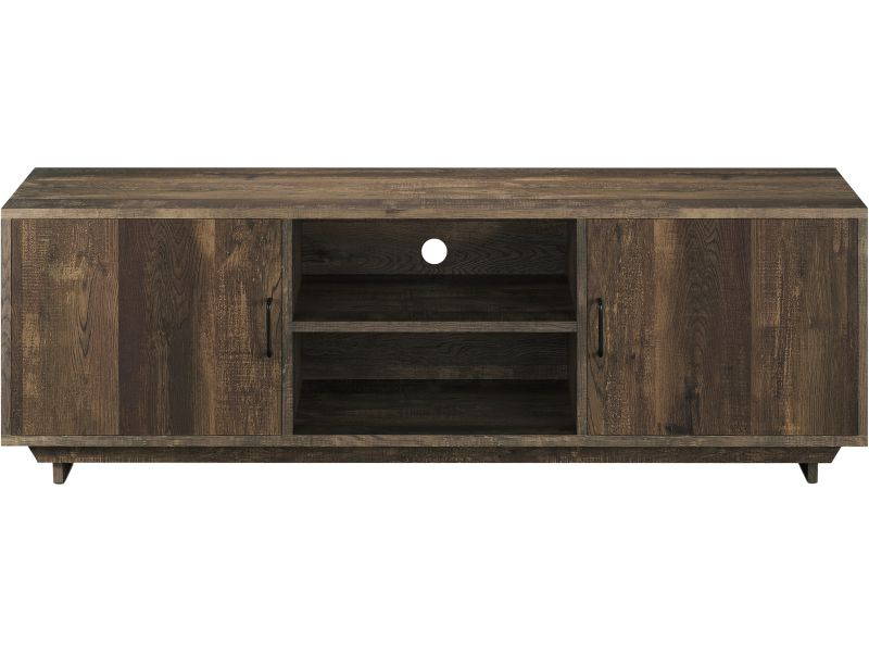 Furniture of America Krella Wood 2-Shelf 62-Inch TV Stand in Reclaimed Oak