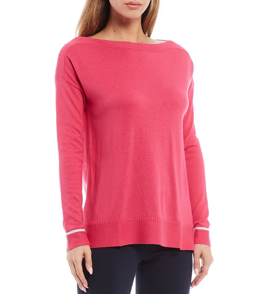 Joules Vivianna Boat Neck Rib Trim Long Sleeve Sweater