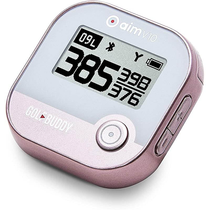 AIM V10 Laser Rangefinder Bluetooth GPS devices for Hat, distance Range Finder for Golfers, 14 Hours Battery Life, Accessories for Men and Women, Rose Gold