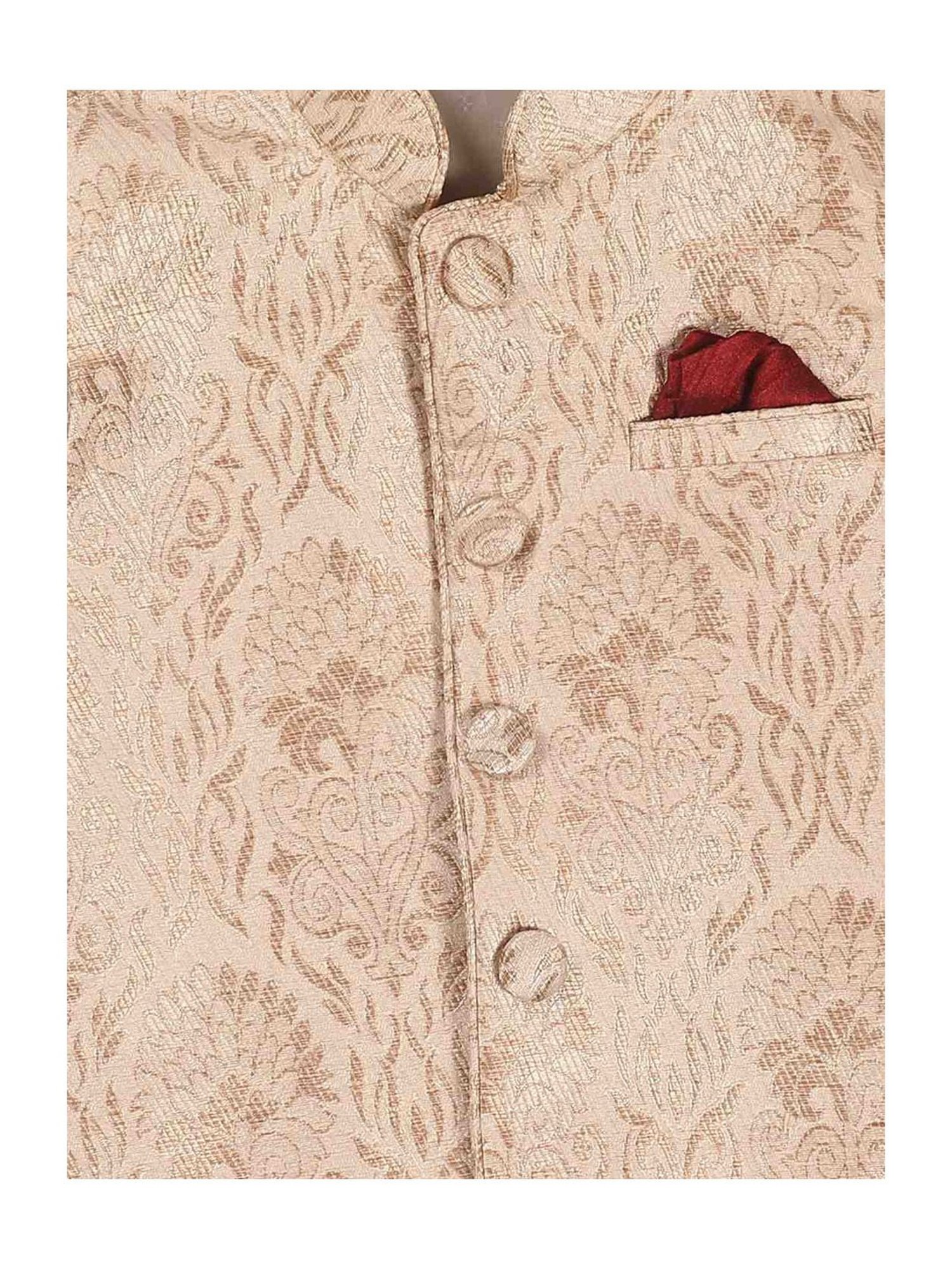 VASTRAMAY SISHU Golden Printed Nehru Jacket