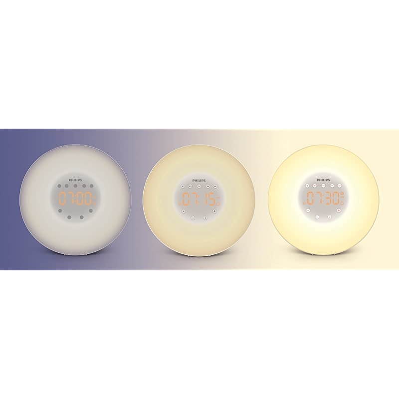 WakeUp Light Alarm Clock with Sunrise Simulation and Radio White HF3505