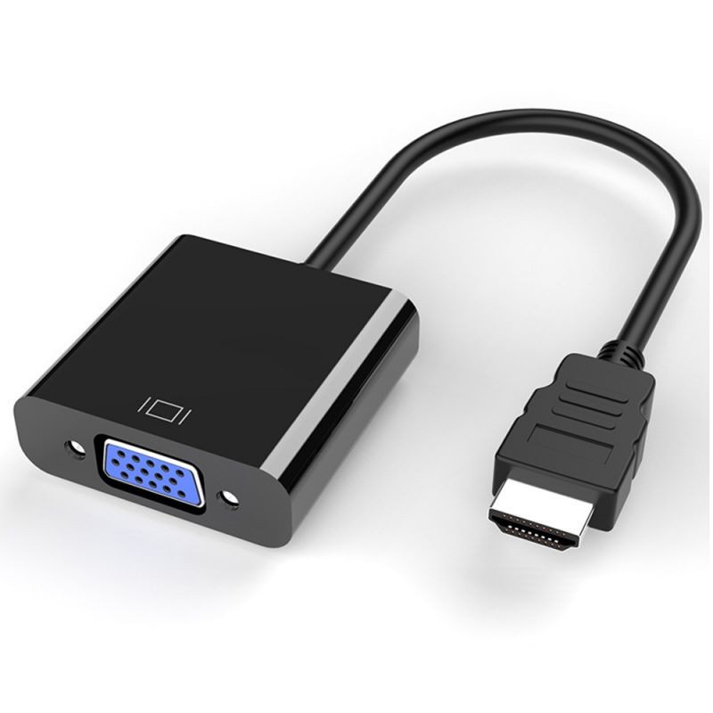 HDMI to VGA, HDMI to VGA Adapter (Male to Female) Compatible for Computer, Desktop, Laptop, PC, Monitor, Projector, HDTV, Chromebook, Raspberry Pi, Roku, Xbox and More - Black