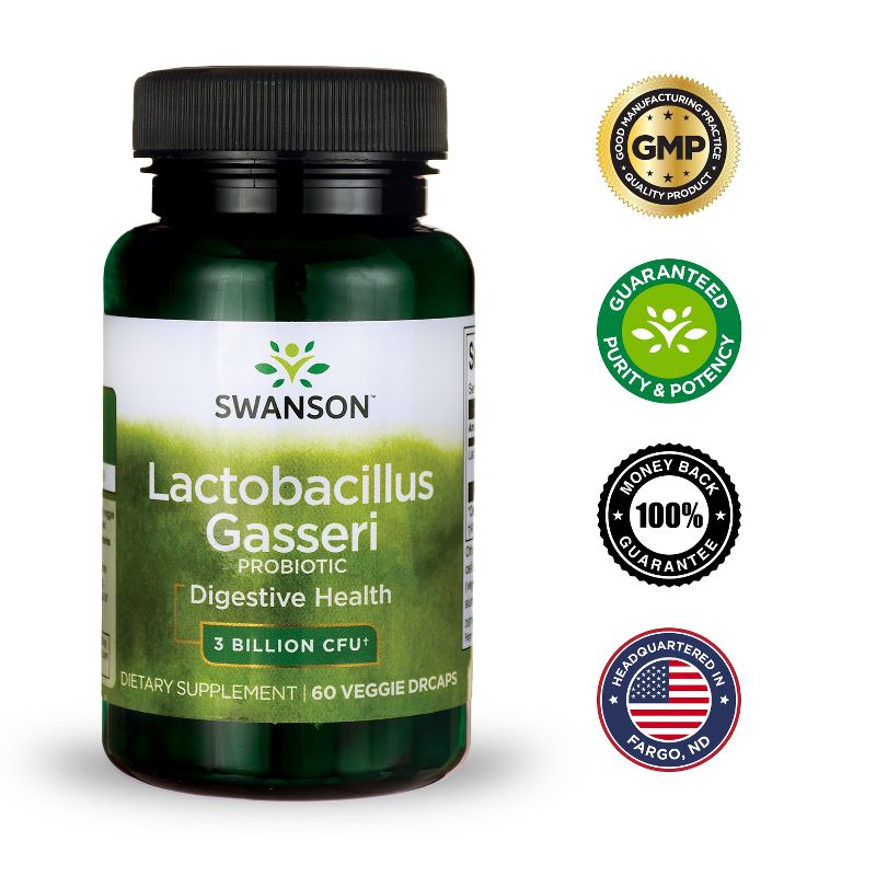 Swanson Lactobacillus Gasseri Probiotic Vegetable Capsules, 3 Billion Cfu, 60 Count.
