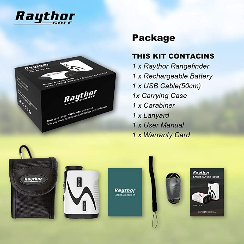 Golf Rangefinder, 6X Rechargeable Laser Range Finder 1000 Yards with Slope Adjustment, Flag-Lock with Vibration, Fast Focus System, Continuous Scan, Help You Choose The Right Club