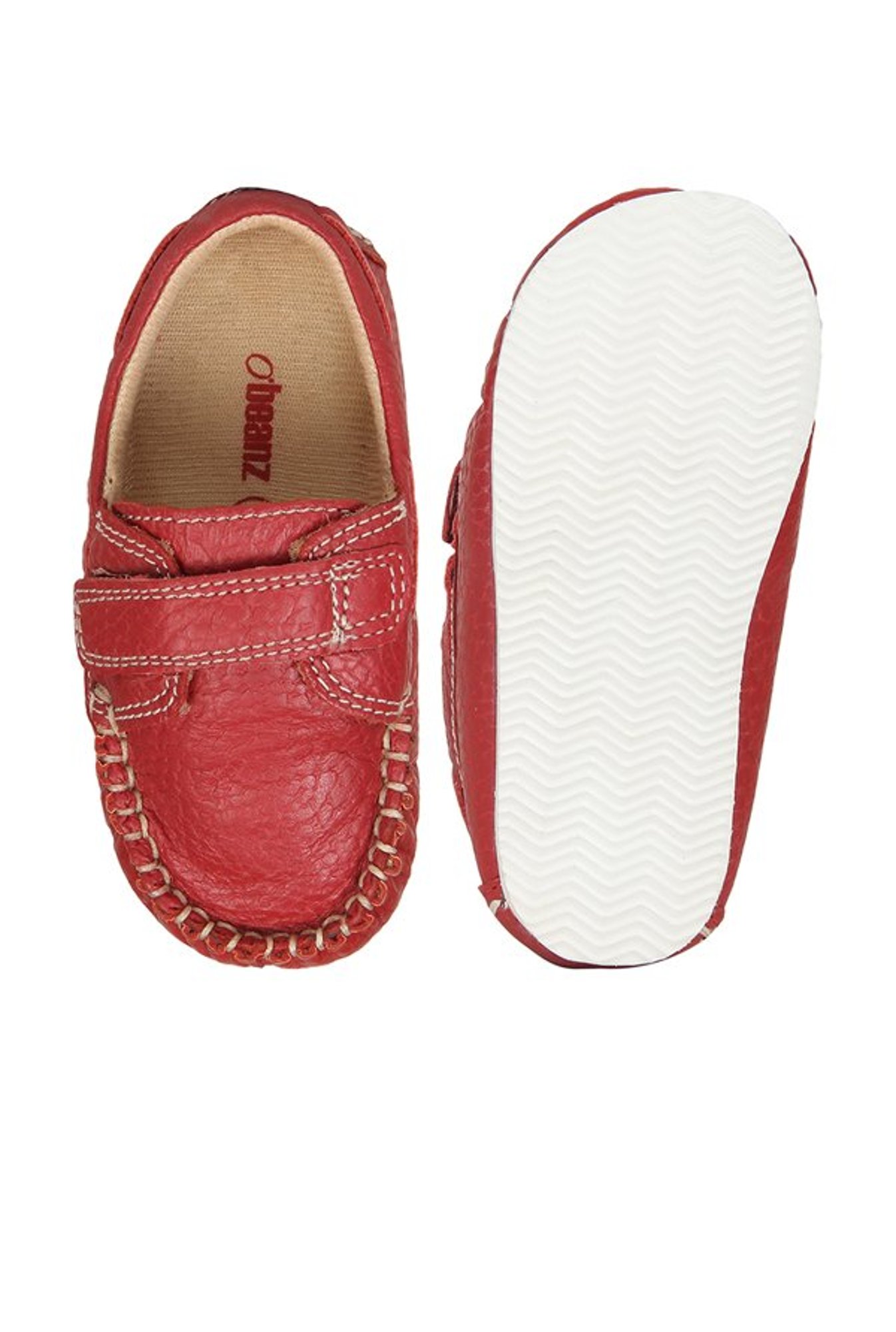 Beanz Kids Aaron Red Leather Loafers