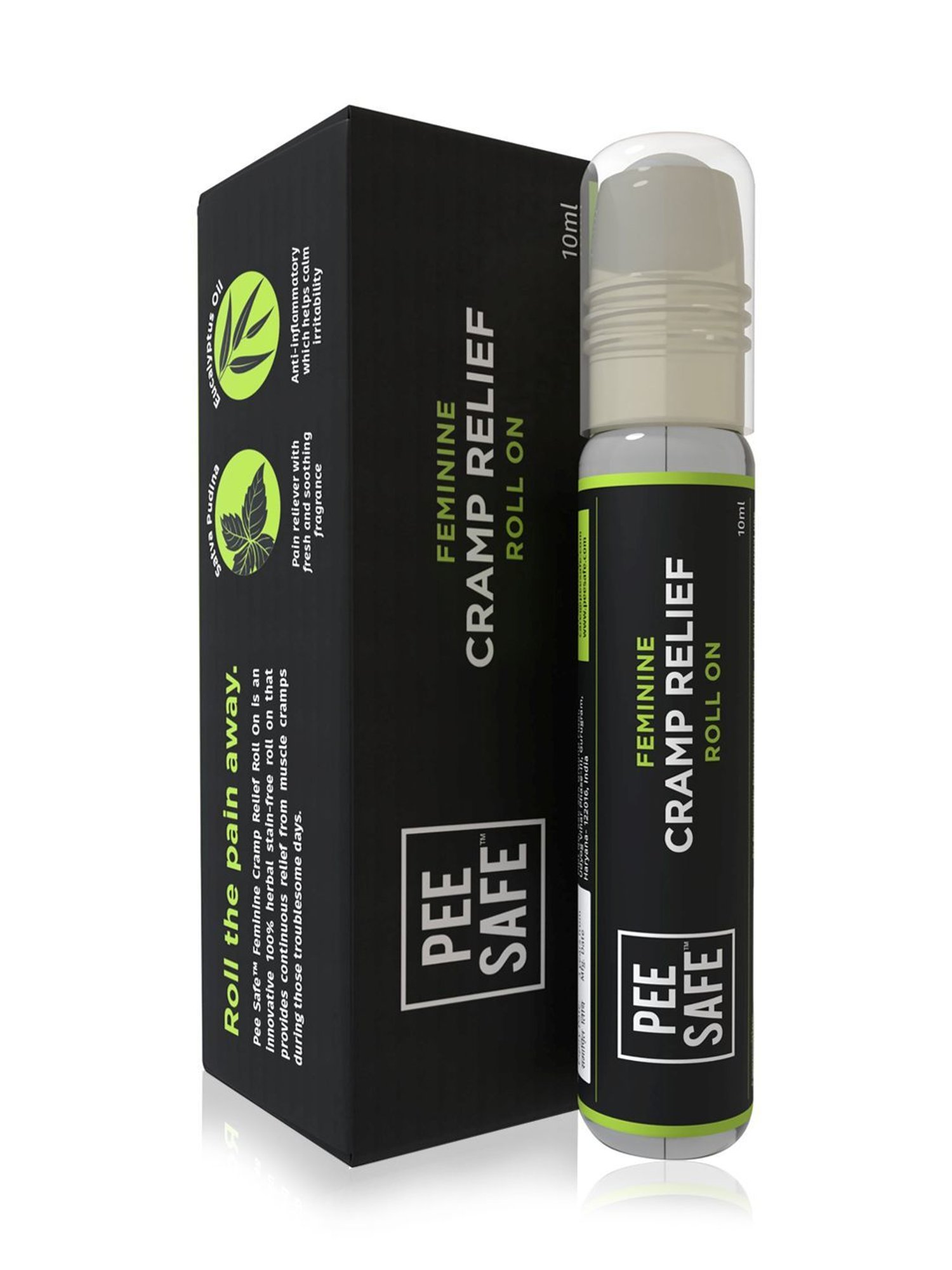 Pee Safe Feminine Cramp Relief Roll On for Period Pain - 10 ml