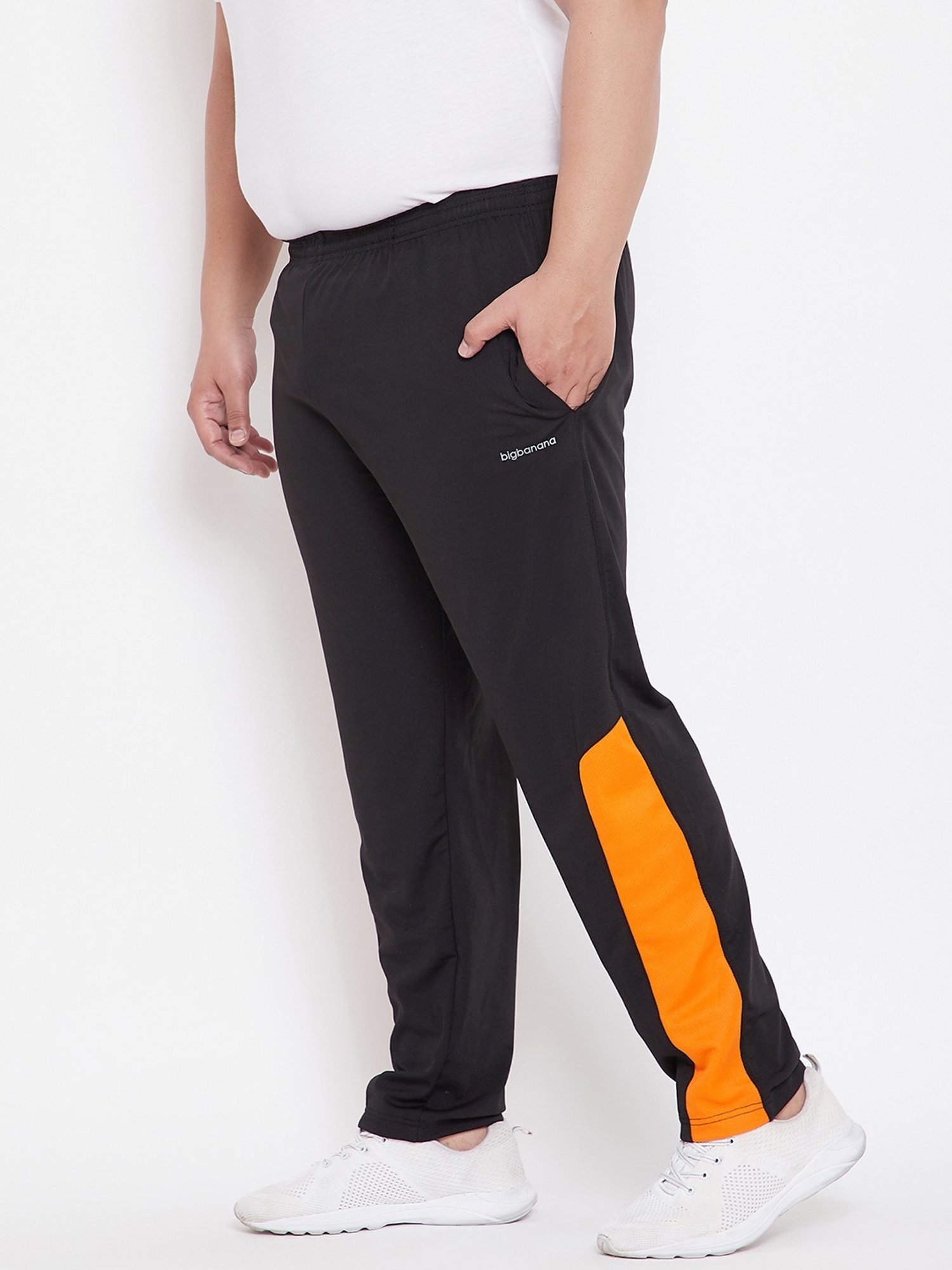 Bigbanana Black Regular Fit Printed Trackpants