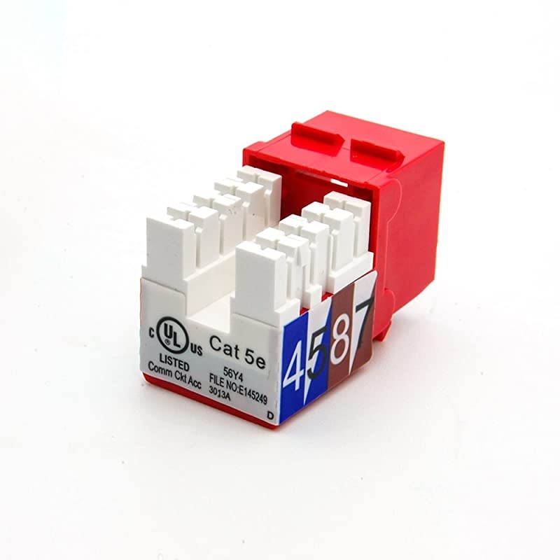 Cat5E RJ45 110 Type Keystone Jack 50Pack Red