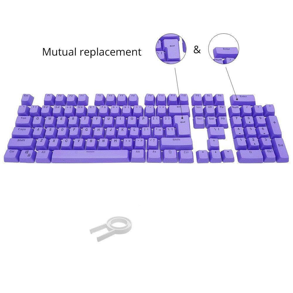 Bossi 104 Keys PBT Doubleshot Injection Keycaps Backlight Colors Replacement Keycaps for Mechanical Game Keyboard - Purple