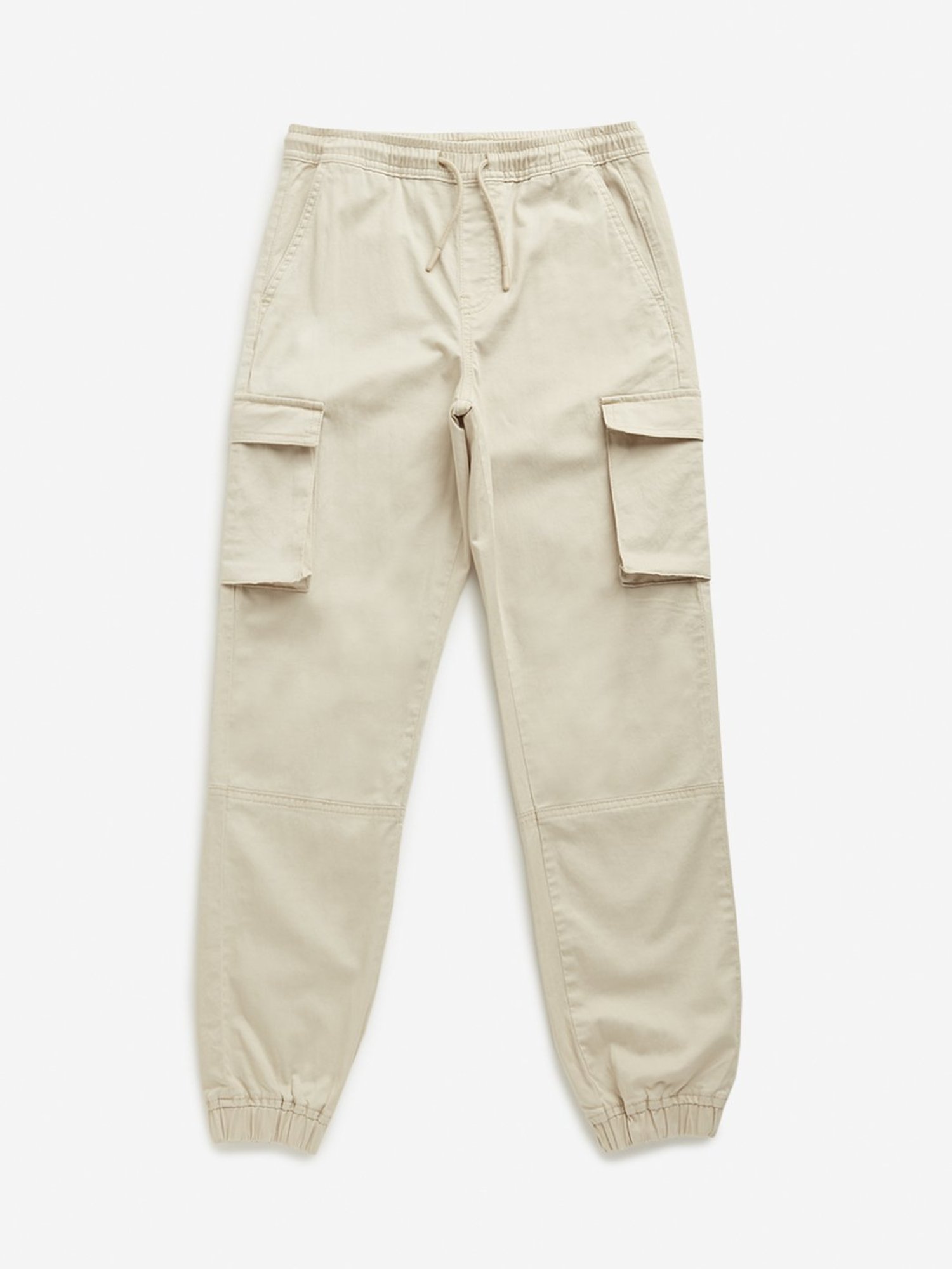 Y&F Boys by Westside Beige Cargo-Style Mid Rise Joggers