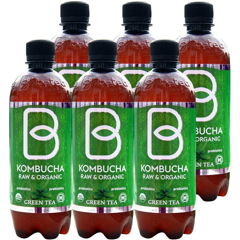 B-Tea Raw & Organic Green Tea - 6pk/16 fl oz Bottles