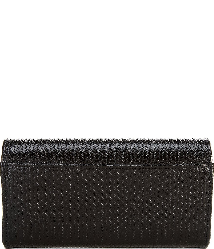 Gianni Bini Basket Weave Bar Clutch Bag