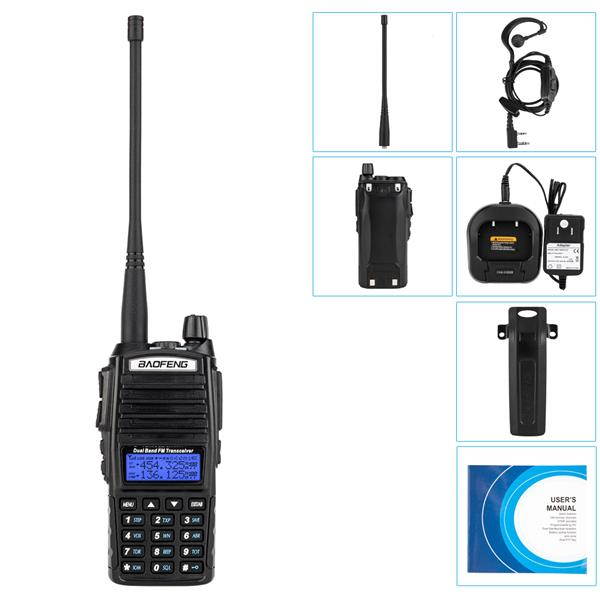 UV82 Dual Band Dual Standby Dual Display 5W Handheld Two Way Radio Walkie Talkie Black