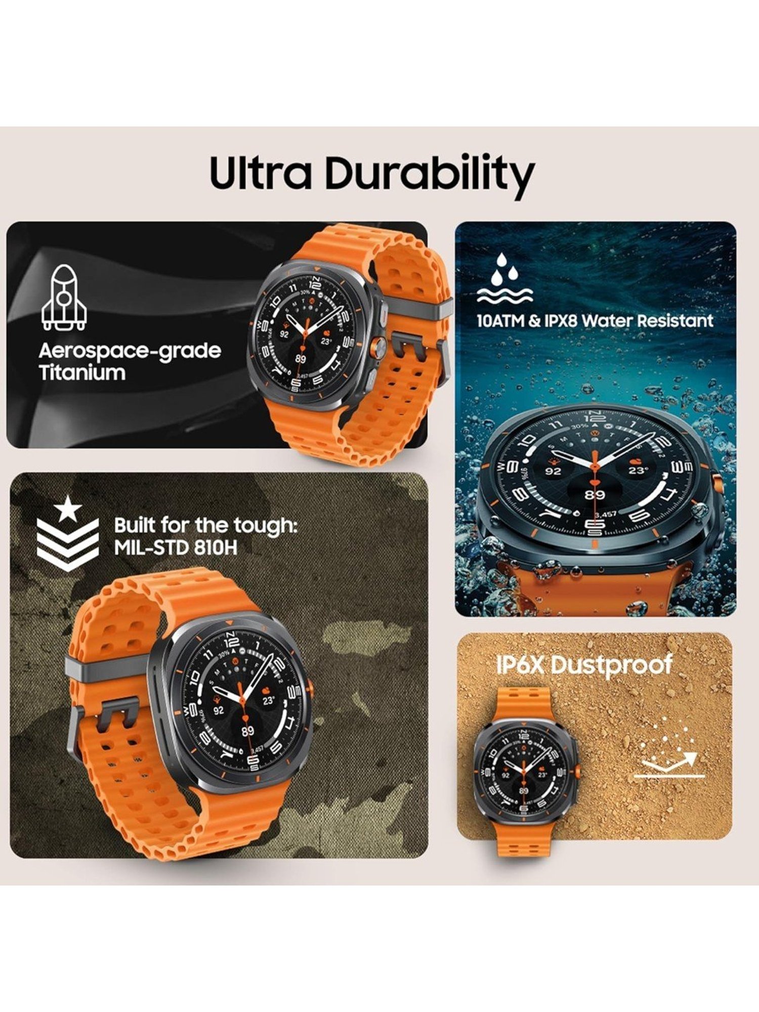 Samsung Galaxy Ultra Smartwatch with Upto 100h battery, 3nm Processor (Orange)