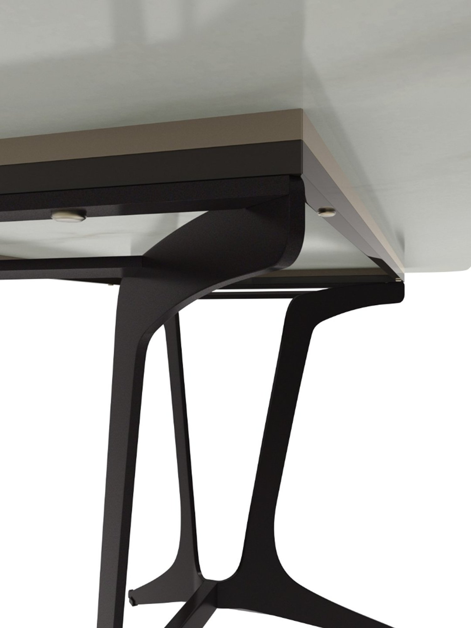 Godrej Interio Kosmic Black & White Ceramic 6 Seater Rectangular Dining Table