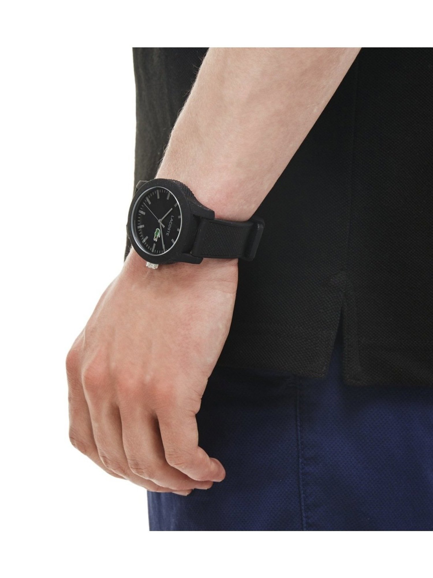 Lacoste Black Slim Fit Cotton Polo T-Shirt