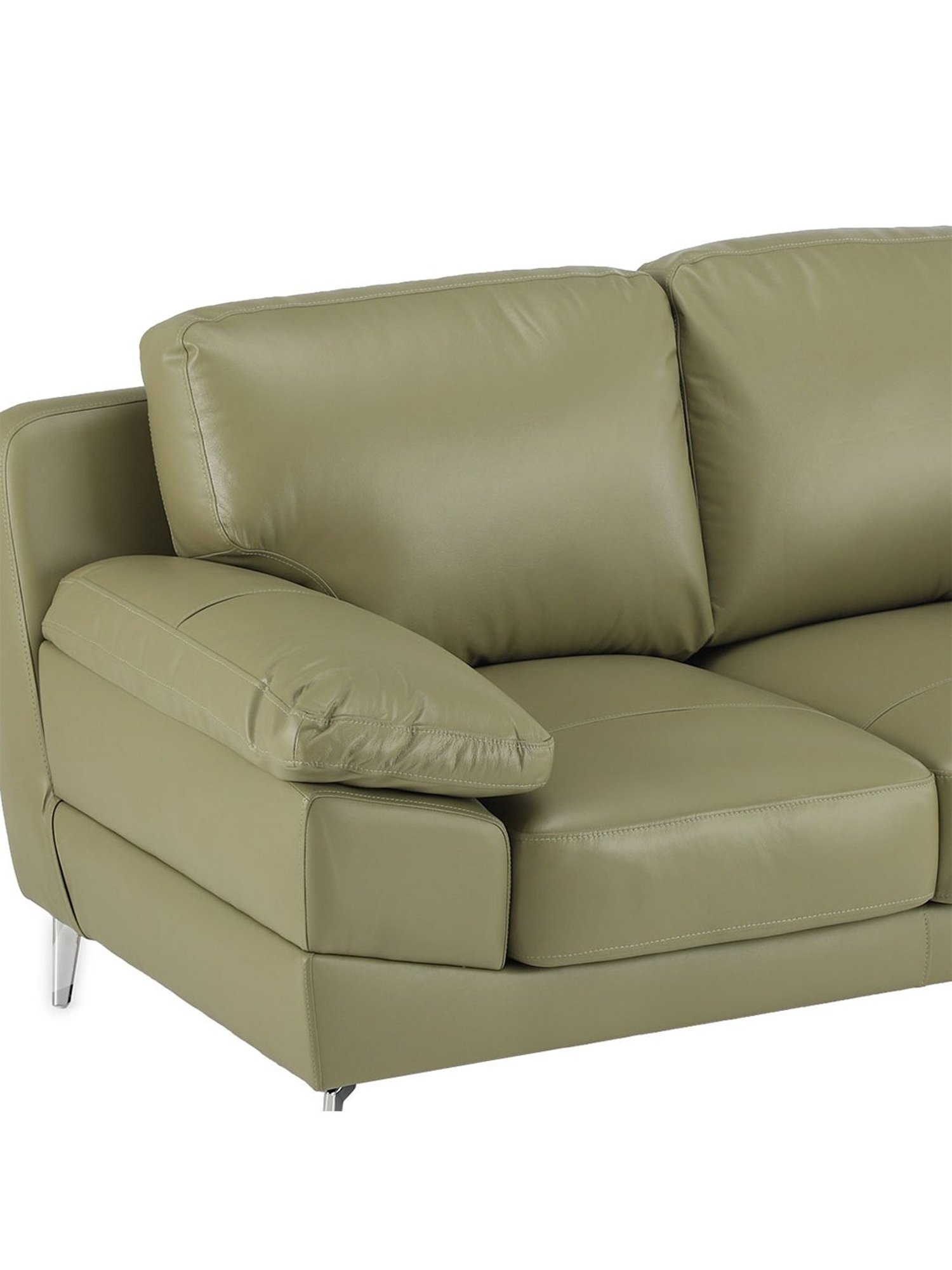 Durian Europa Green Leather 2 Seater Sofa