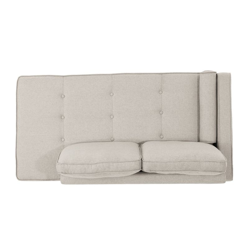 Fortas Mid-Century Modern Fabric Chaise Lounge Gray/Dark Walnut - Christopher Knight Home