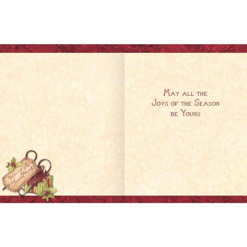 Snowy Night Santa 5.3 In X 6.9 In Christmas Cards, Christmas Cards by Lang