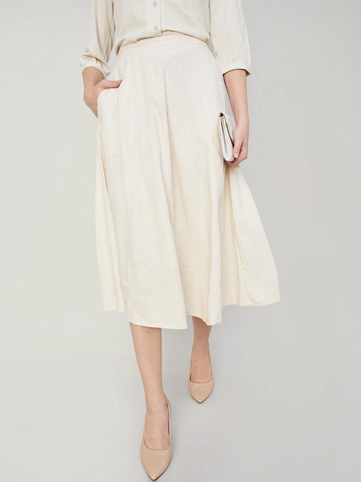 Code by Lifestyle Beige A-Line Skirt