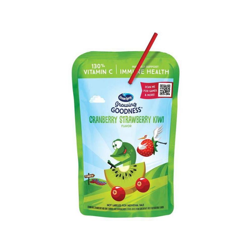 Ocean Spray Growing Goodness Cranberry Strawberry Kiwi Immune Health Juice Drink - 8pk/6 fl oz Pouches